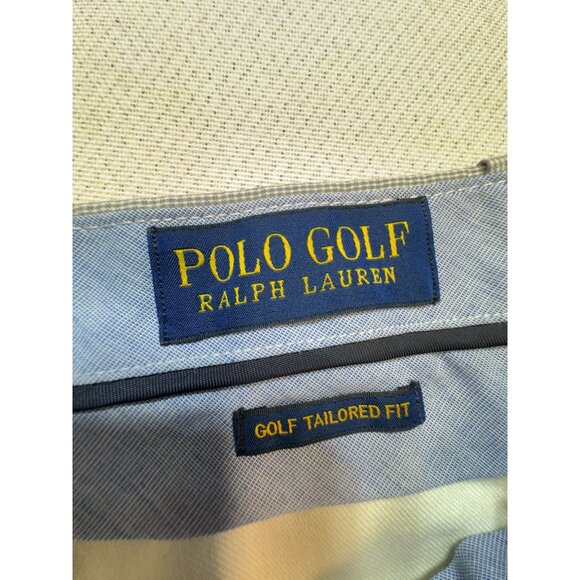 Polo Ralph Lauren Tailored Golf Pants Sze 36/30 Gray Checkered Flat Front Sports - Picture 2 of 15